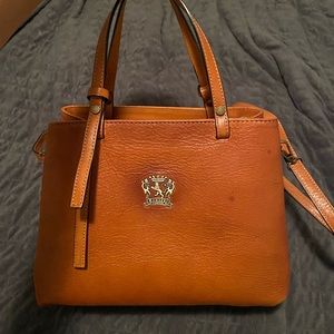 pratesi firenze italian leather satchel/crossbody
